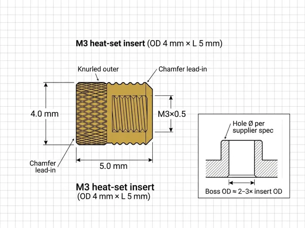 M3 4×5 Heat-Set Threaded Inserts: Industry + Installation Guide