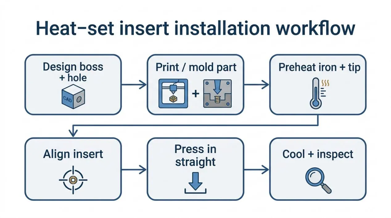 Standard Heat-Set Insert Installation Flowchar