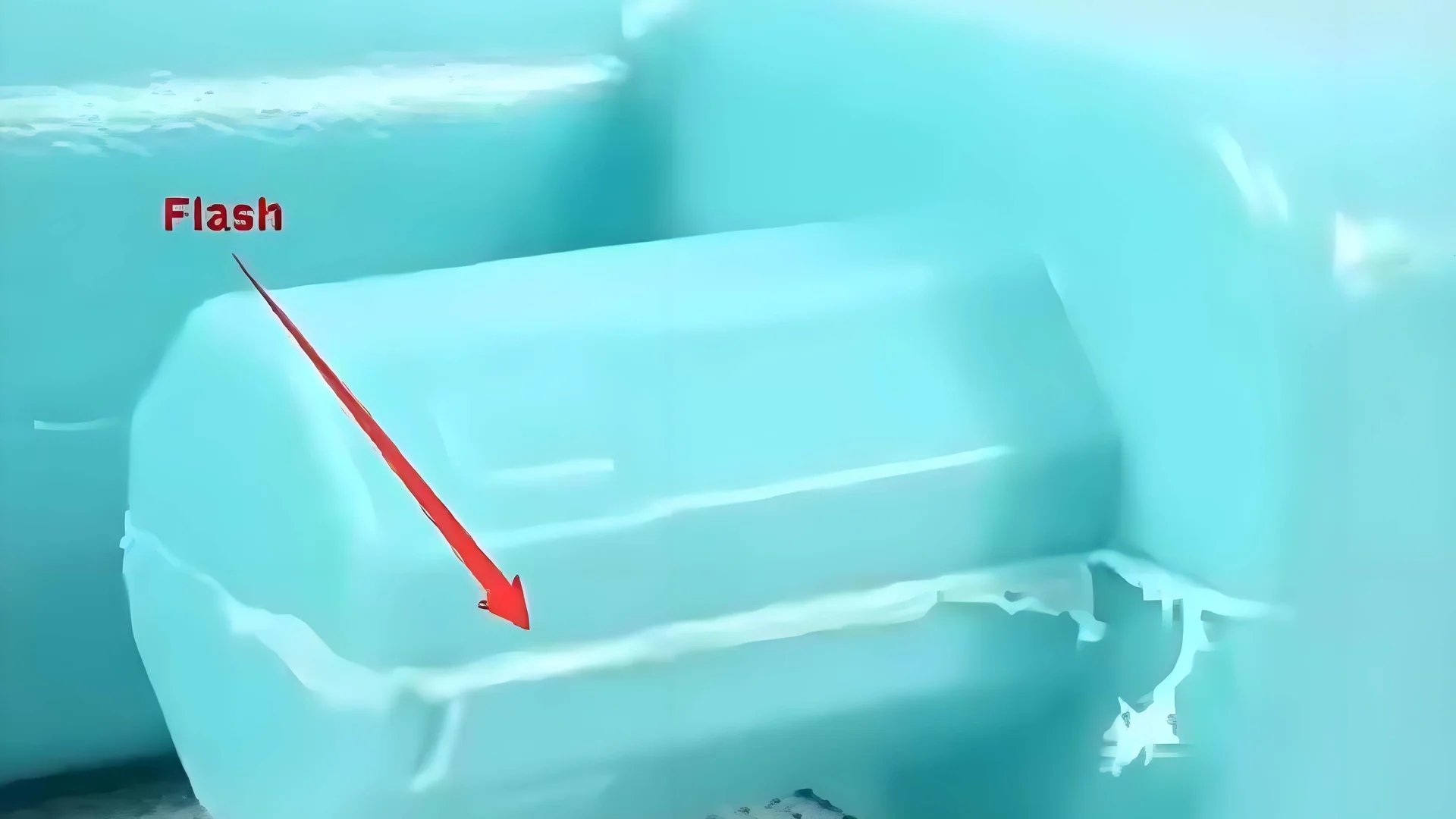 9 Common Injection Molding Defects and How to Fix Them 5 Flash injection molding defect example showing thin material leaking at the parting line of the mold cavity